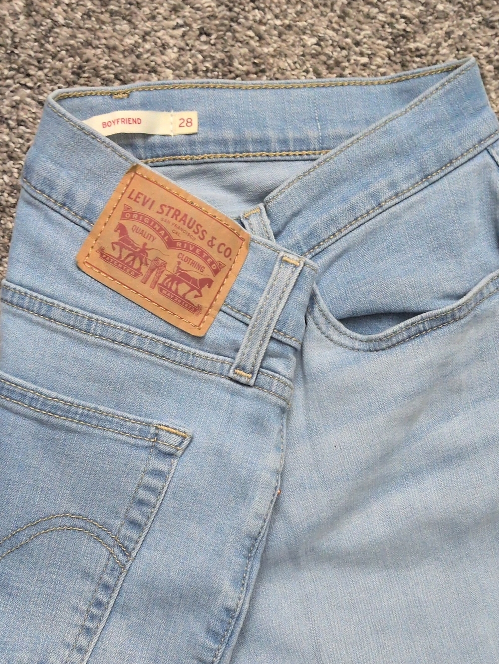 Levi's Light Blue Boyfriend Cropped Jeans